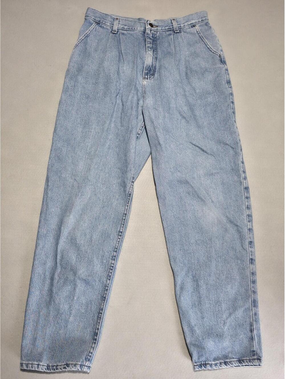 Vintage Lee Pleated Mom Jeans Women’s 10 High Rise Tapered Leg Denim USA 32×30